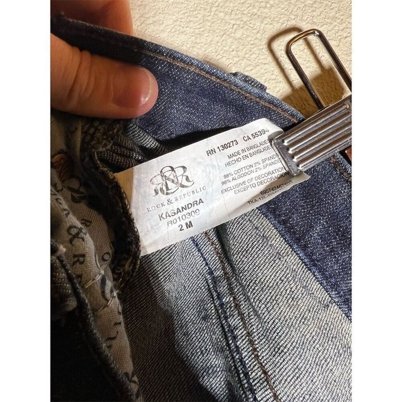 Rock & Republic Women's Kasandra Bootcut Jeans Size 2 Blue Dark Wash - Picture 8 of 9